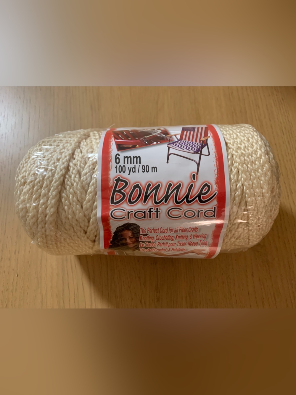 Bonnie Braid Craft Cord 6 mm 100 yards/90 meters Cream NWT Crochet, Macrame, DIY